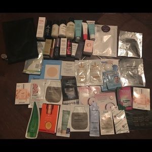 shu uemera black mesh pouch & beauty samples